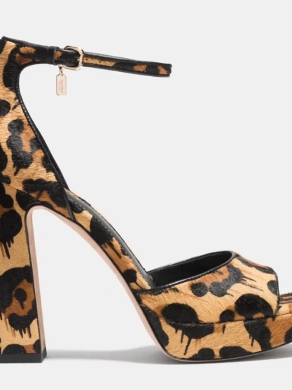 Leopard Print Platform Ankle-Strap Sandal - Women